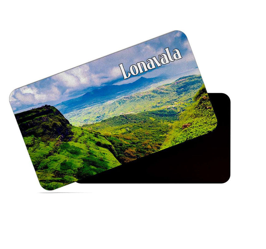 dhcrafts Rectangular Rubber Fridge Magnet / Magnetic Card Multicolor Maharashtra Lonavala Design Pack of 1 (8.6cm x 5.4cm)